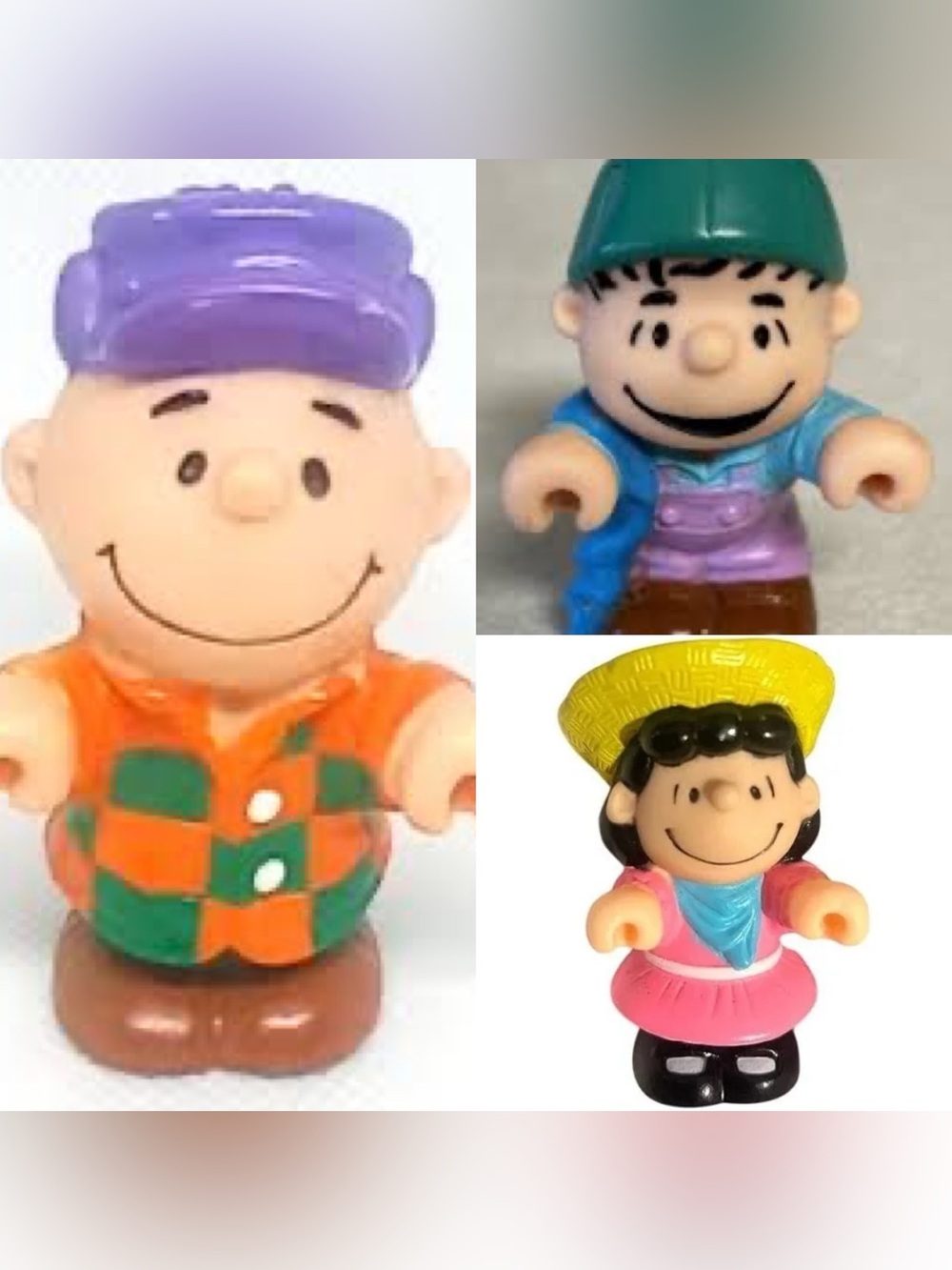 Vintage Fisher Price Little People Peanuts Charlie Brown Linus Lucy Lot 3